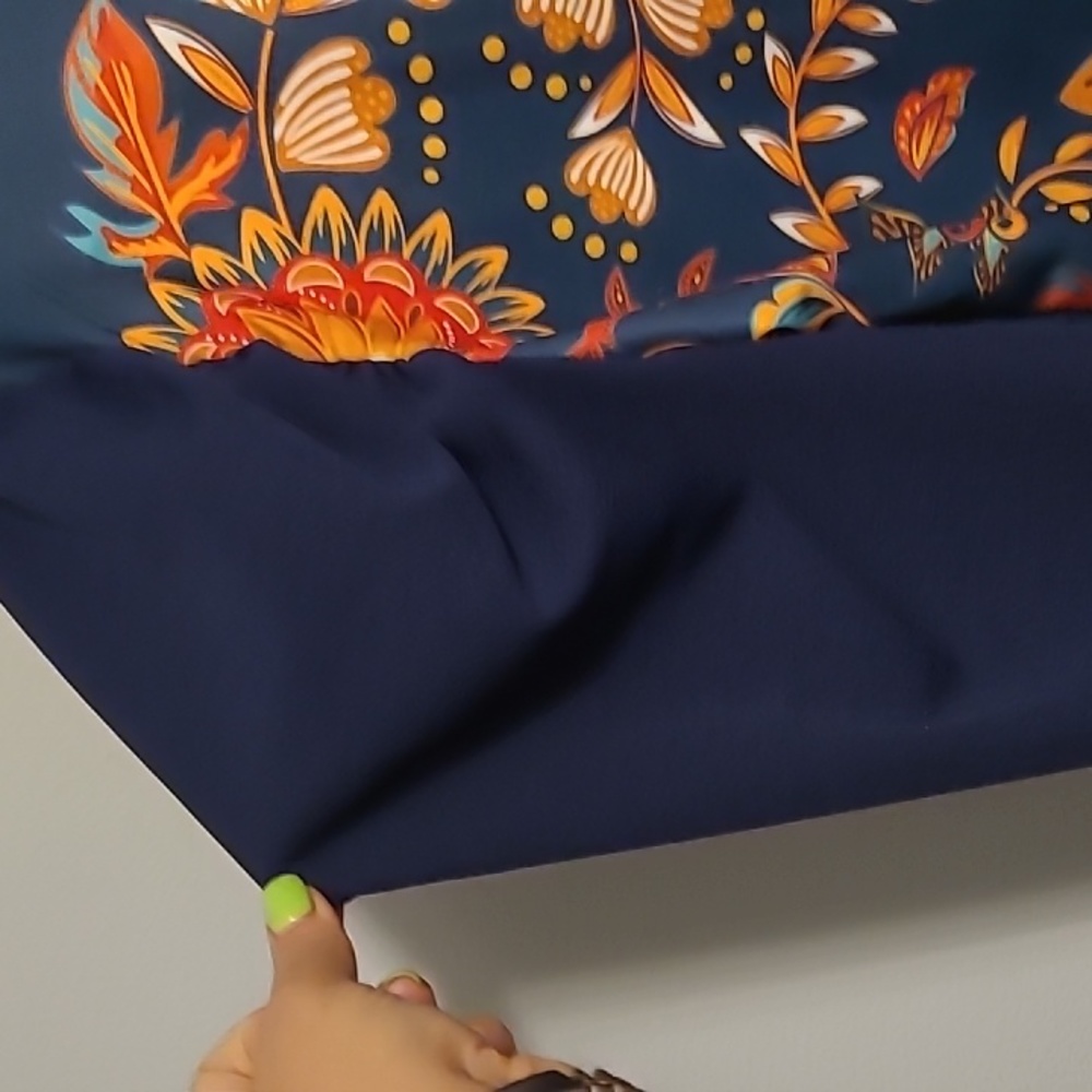Navy Floral  long sleeves Top - Picture 4 of 5